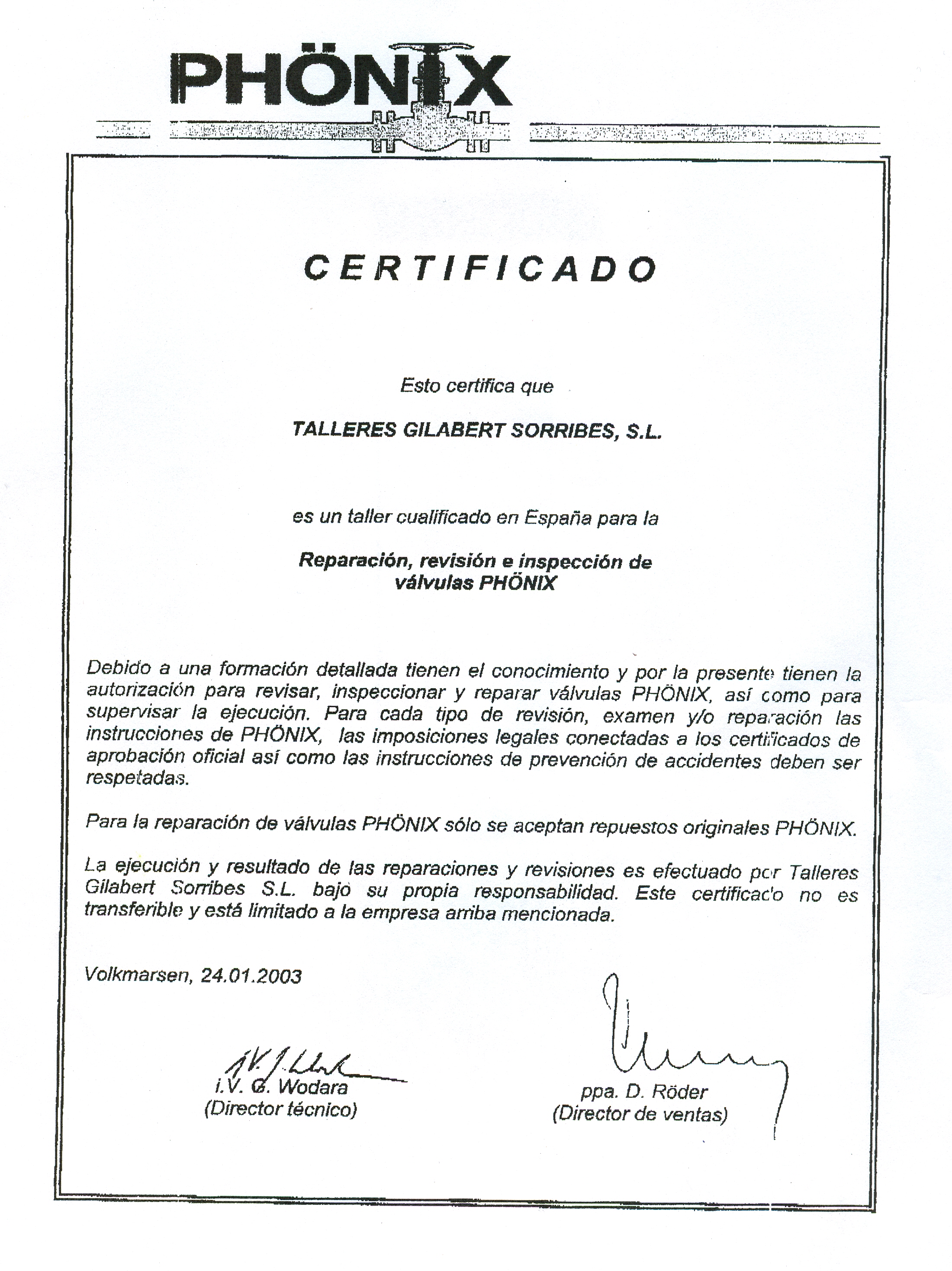 Certificado Phönix